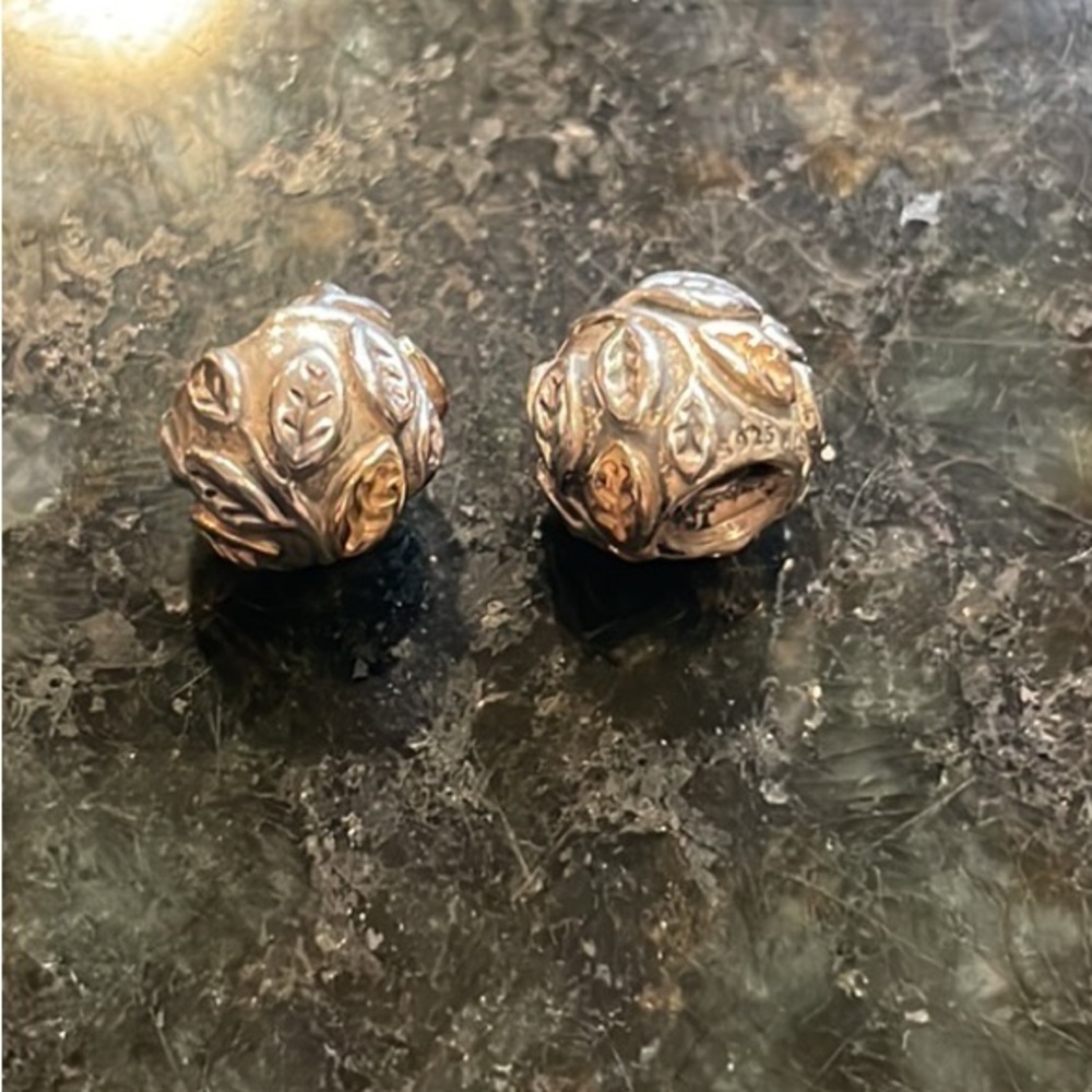 TWO- Pandora charms. 925 and 14k gold.
